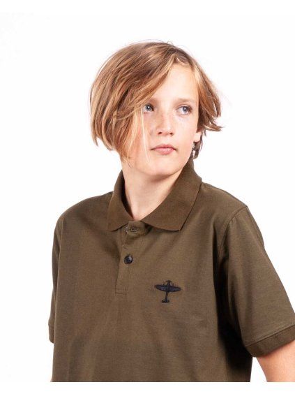 detske khaki polo tricko letadlo supermarine spitfire raf eeroplane 04