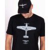 cerne tricko s potiskem letadlo hawker hurricane raf eeroplane
