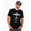 french aircraft dewoitine d520 tshirt mens black eeroplane hand printed organic cotton02